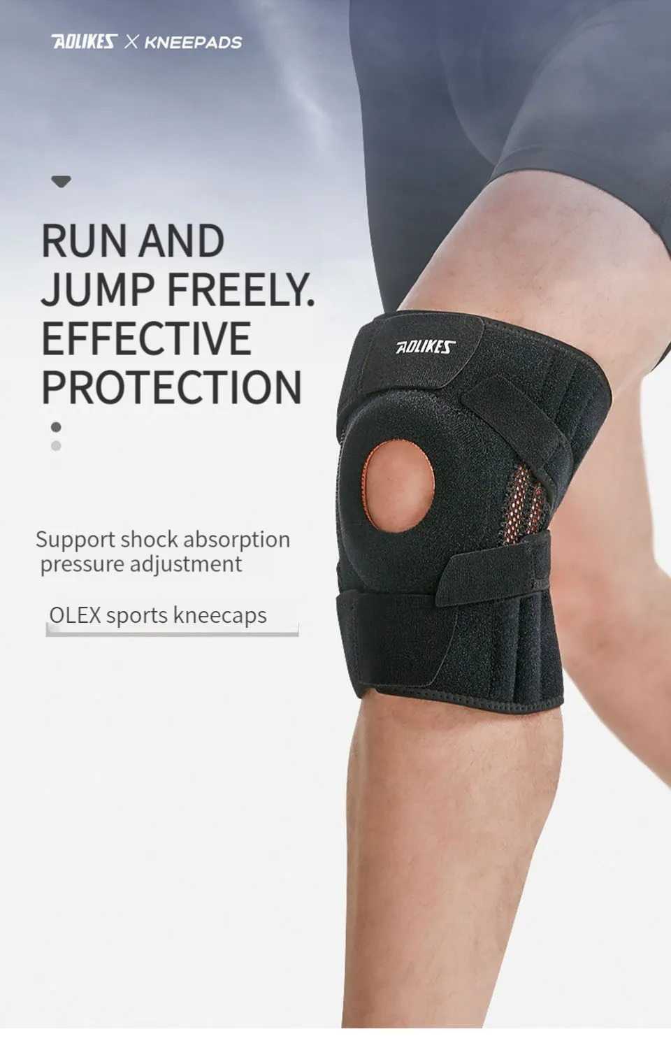 AOLIKES 1PCS NEW Knee Brace with Side Stabilizers & Patella Gel Pads,Knee Support - Image 12