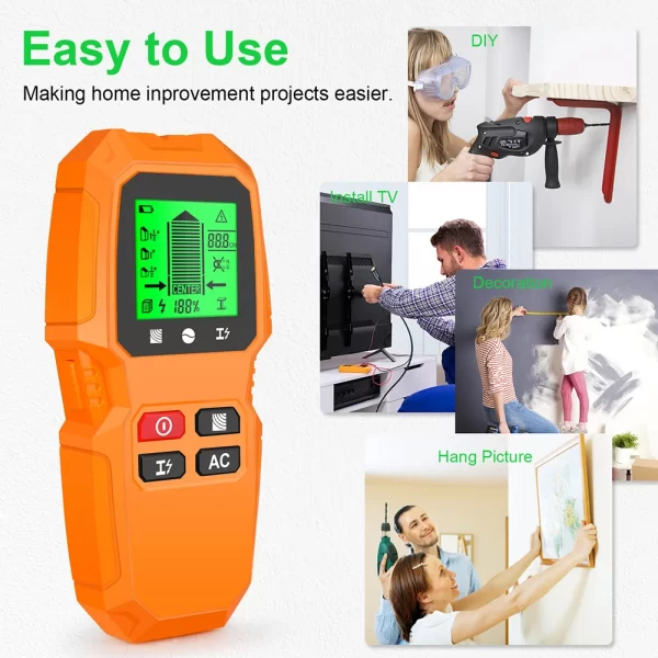 7 in 1 Smart Stud Finder Wall Scanner with LCD Display Studs Detector High Accuracy for Wood Magnetic Metal AC Wire Finding - Image 14