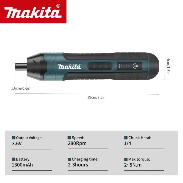 Makita Cordless Electric Screwdriver 1300mah Rechargeable Adjustment Power Drill Multi-function Disassembly Torque Repair Tools - Image 3
