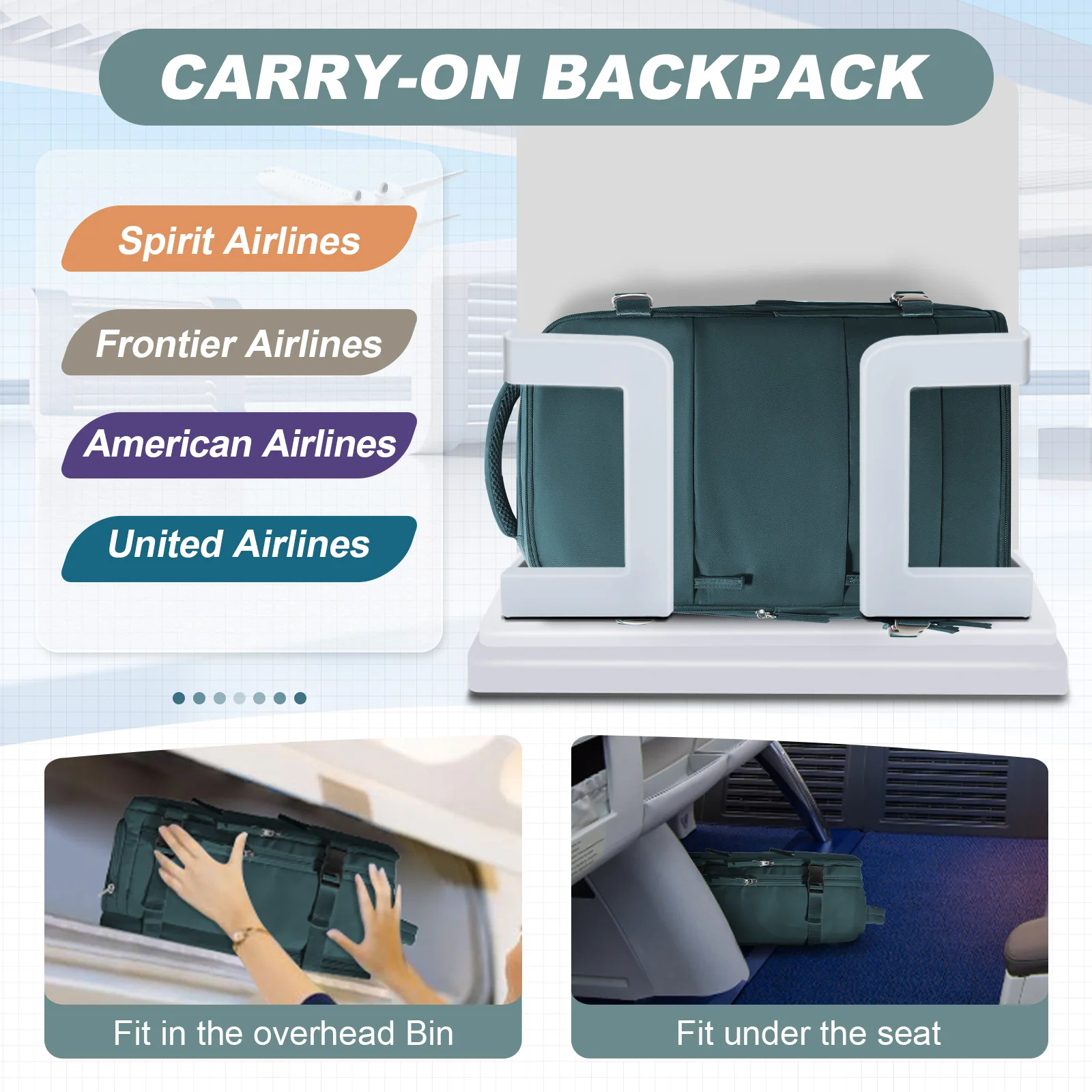 Easyjet Cabin Bag 45x36x20 Backpack, 40x20x25 Ryanair Carry-Ons, Women/Men Aeroplane Travel Backpack - Image 2