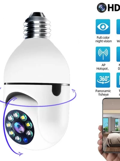 4G WiFi IP Camera E27 Bulb Cam 3MP Wireless Baby Monitor AI Tracking Security Video Surveillance Pet Cam