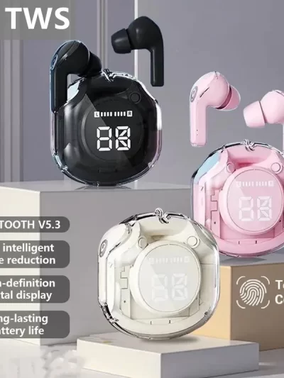 T8 PRO Tws Bluetooth Earbuds Transparent with LED Digital Display Wireless In-Ear Earphone for Xiaomi Huawei iPhone Headphone