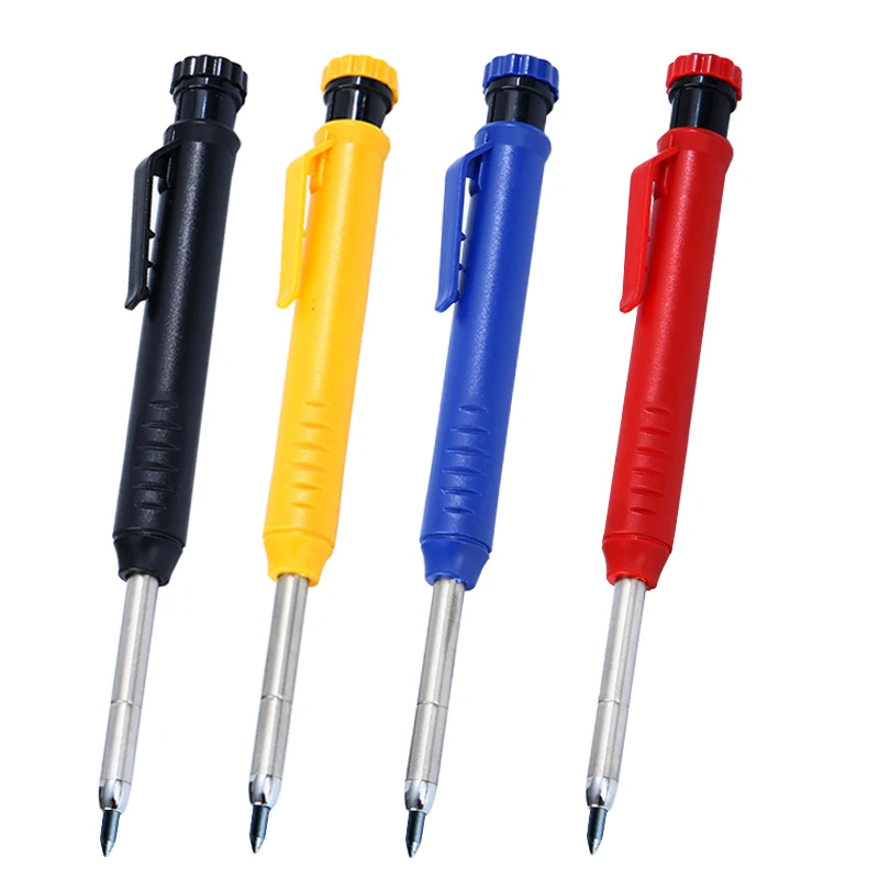 Solid Carpenter Pencil Set Deep Hole Marking Tool Pen Built In Pencil Sharpener Carpenter Lead Core - Image 2