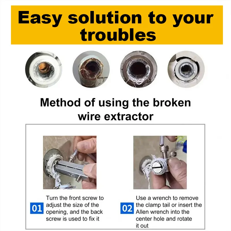 Broken wire extractor Threading Tools Tap Screw Remover Water-tap Angle Valve Repair for 4/6 Points Bolt Extractor Plumbing tool - Image 11