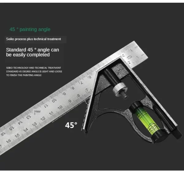 300mm Stainless Steel Angle Combination Square Ruler - Image 13
