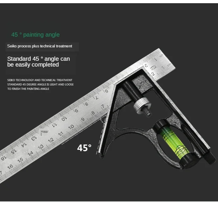 300mm Stainless Steel Angle Combination Square Ruler - Image 13