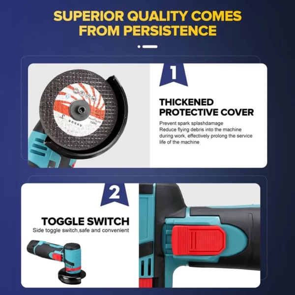 12V Cordless Electric Angle Grinder 19500rpm Lithium Battery Mini Polishing Grinding Machine Diamond Cutting Power Grinder - Image 11