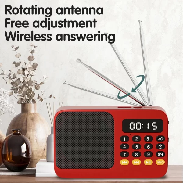 Portable Radio Music Player Handheld Rechargeable Digital FM USB TF MP3 Player Speaker - Image 20