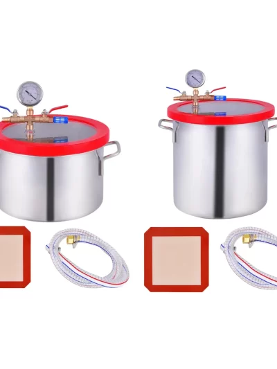 Vacuum Chamber with Pump Hose Stainless Steel Degassing Chamber for Degassing