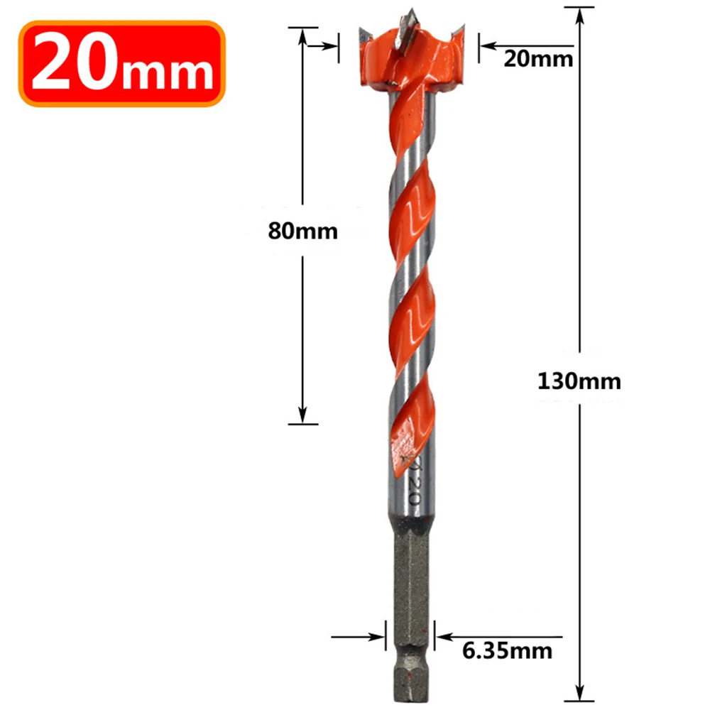1PC Extended Woodworking Hole Opener Alloy Thread Drill Bit With Hexagonal Handle - Image 3