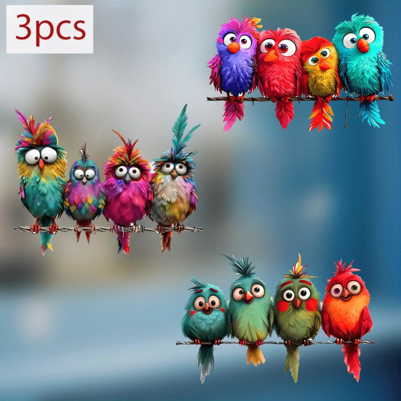 1PC Funny Bird Creative Glass Window Decorative Stickers for Windows Glass Wall Mirror - Image 11