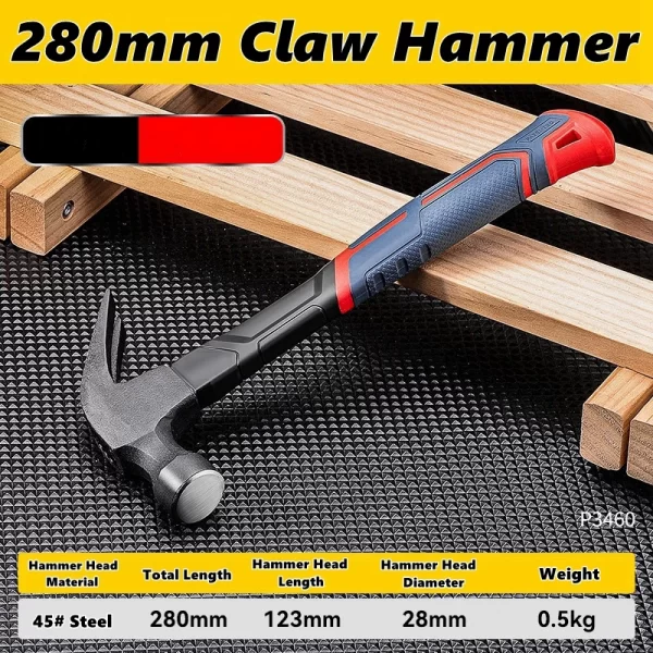 Multifunctional Claw Hammer Ramshorn Nail Hammer Engineering Handle Lightweight - Image 10