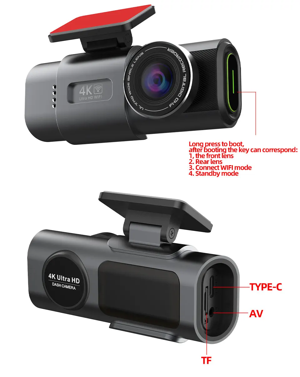 Dash Cam 4K UHD Recording Car Camera DVR Night Vision Video Recorder Built-In Wi-Fi Support GPS 24H Parking - Image 21
