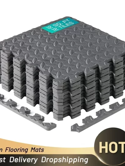 4~20Pcs Puzzle Fitness Mat, Eva Interlocking Foam Floor Tiles Non-Slip Floor Mat