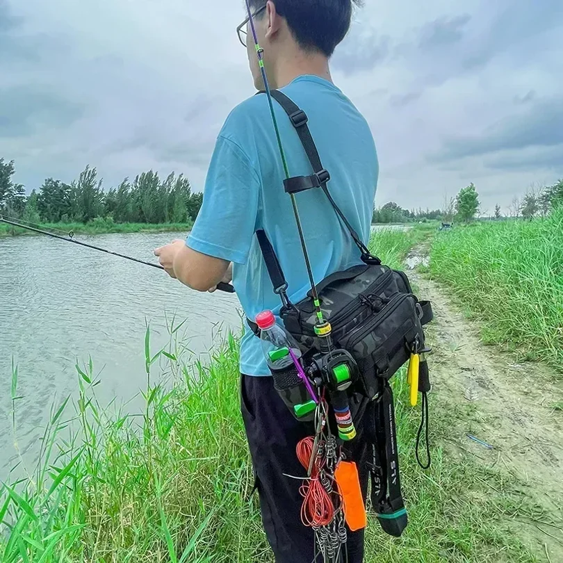 Multifunctional Fishing Tackle Shoulder Bag Storage Bag Portable Fishing Rod Holder - Image 6