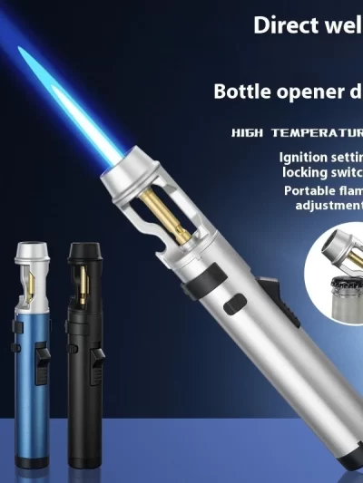 Powerful Metal Gas Lighter Windproof Kitchen Cooking Torch Flame Jet Barbecue