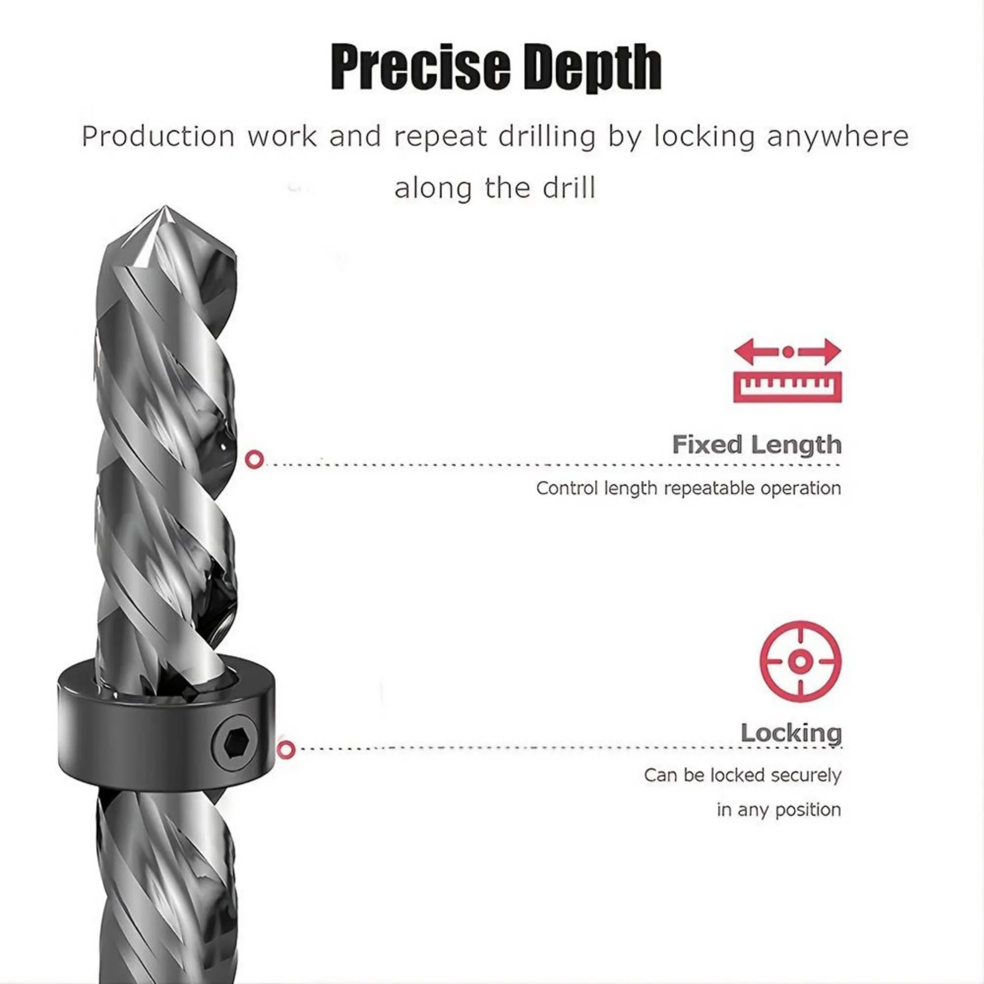 STONEGO Woodworking Drill Locator - 8Pcs/Set 3mm-16mm Drill Bit Depth Stop Collars Ring for Precision Wood Drilling - Image 5