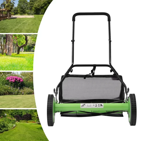 Walk-Behind Lawn Mower with 65 Manganese Steel Blades, Adjustable Height, Quiet Operation - Image 3
