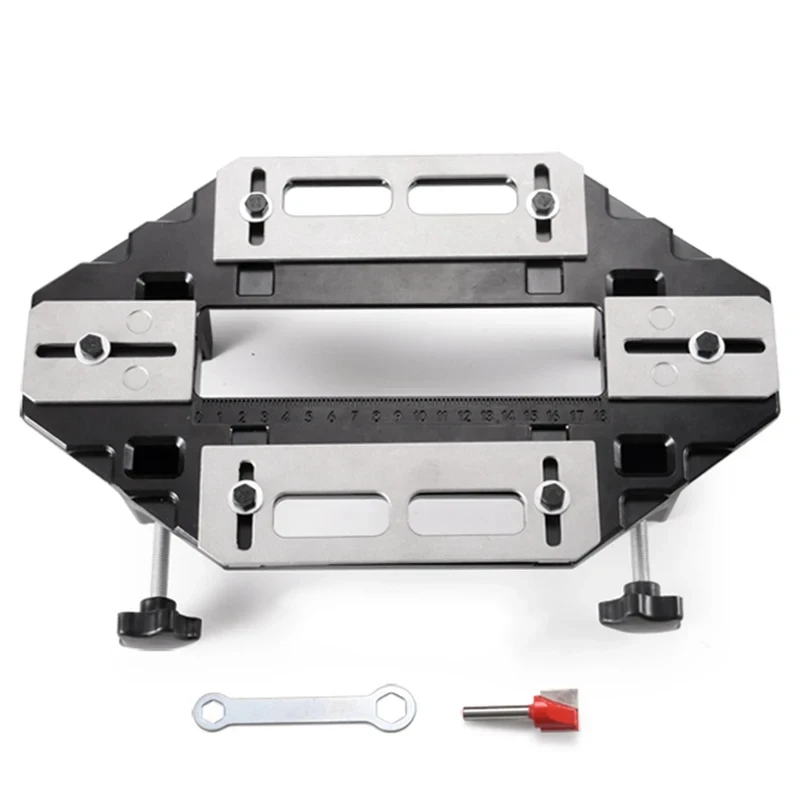 Door Hinge Jig,Woodworking Hole Opener Slotting Locator Aluminum Alloy Door Hinge Installation Kit for Door Lock Installation - Image 9