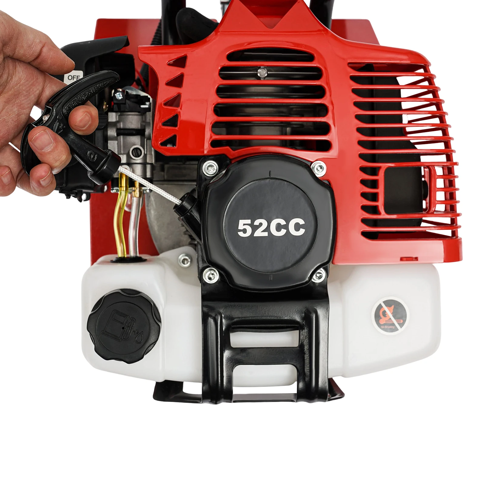 52CC 1700W Gasoline Garden Tiller Cordless 2-stroke Air-Cooled Cultivator 12in/30cm Wide 12cm dp - Image 4