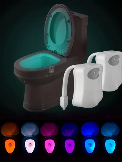 Toilet Night Light PIR Motion Sensor LED Light Toilet Bowl Light Washroom Night Lamp Battery-powered 7 Colors