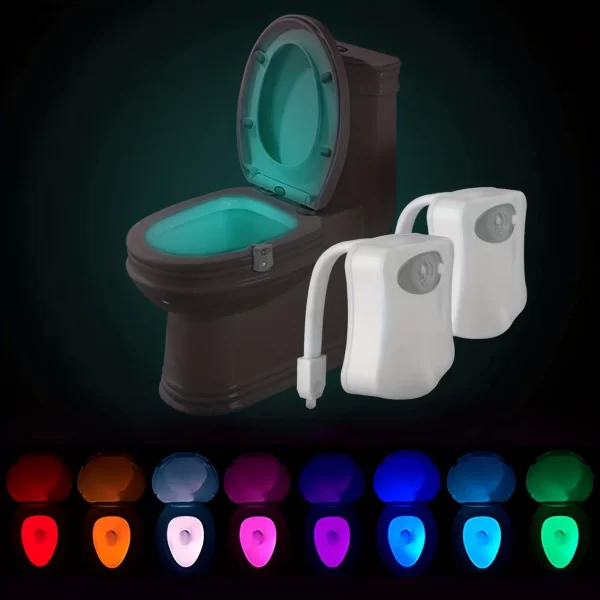 Toilet Night Light PIR Motion Sensor LED Light Toilet Bowl Light Washroom Night Lamp Battery-powered 7 Colors