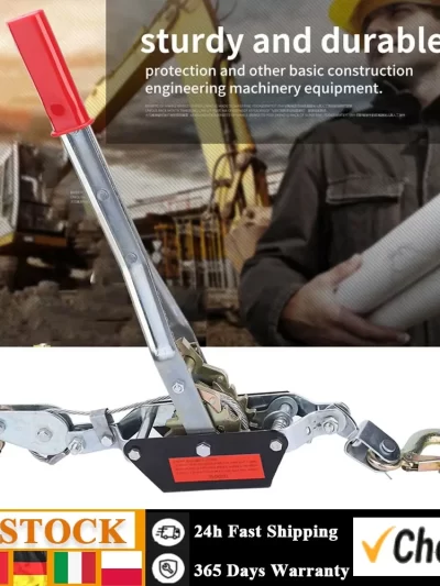 2/4T Wire Rope Hand Power Puller Tighten Tool Mini Tightener Double Hook Lifting Tool Gear Winch Puller Heavy Duty Power Puller