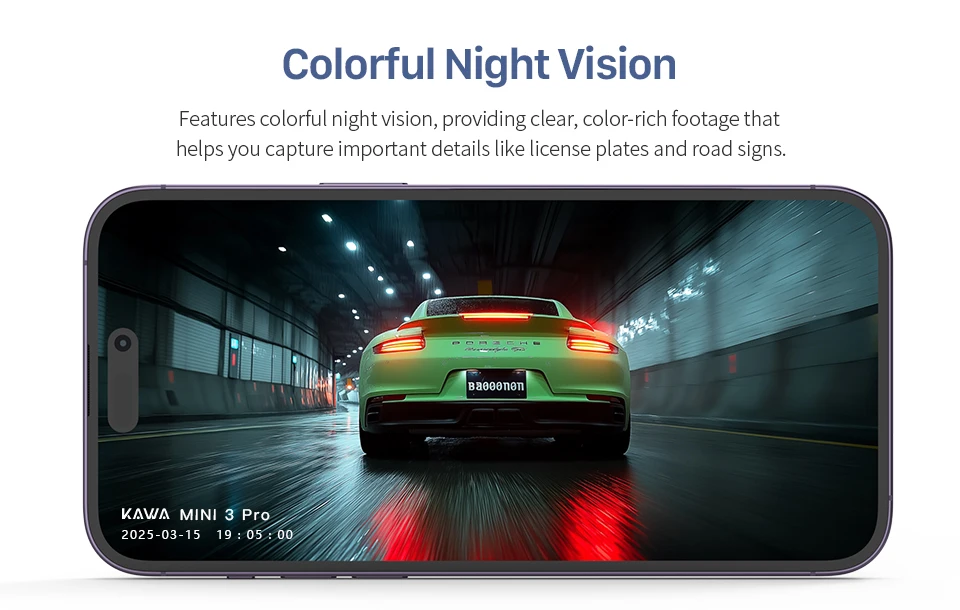 2K KAWA MINI 3 Pro Cameras for Car DVR Tiny Dash Cam 24 Parking Auto Video Recorder WiFi APP Voice Control Car dashcam - Image 14