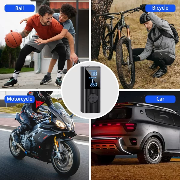 Air Compressor Portable 12V High-Power 22-Cylinder Electric Car Air Pump with Digital Pressure Gauge LED Light and Power Bank - Image 5