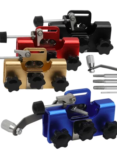 Woodworking Chainsaw Sharpeners with 3 Grinding Head Manual Chainsaw Chain Sharpening