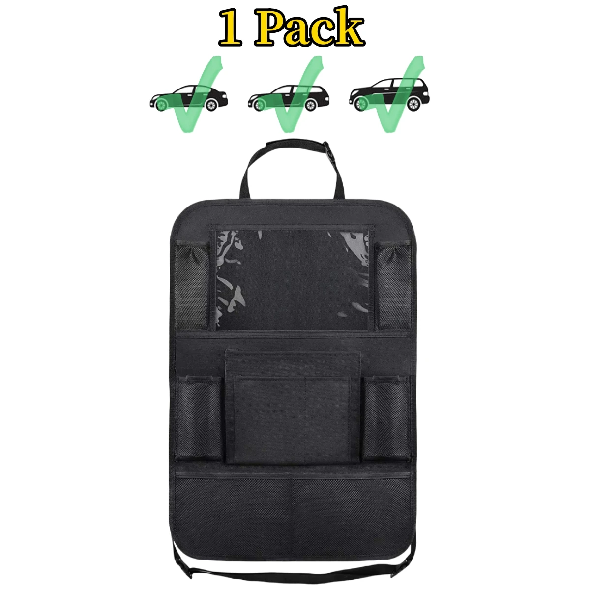 Car Seat Back Organizer 10 Storage Pockets with Touch Screen Tablet Holder - Image 8