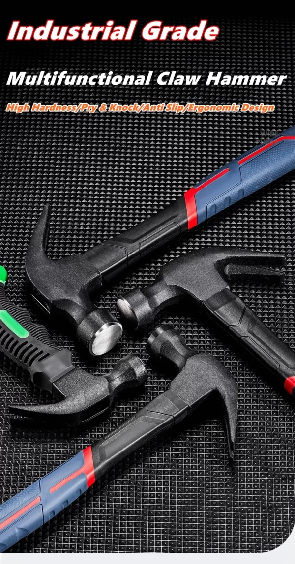 Multifunctional Claw Hammer Ramshorn Nail Hammer Engineering Handle Lightweight - Image 2