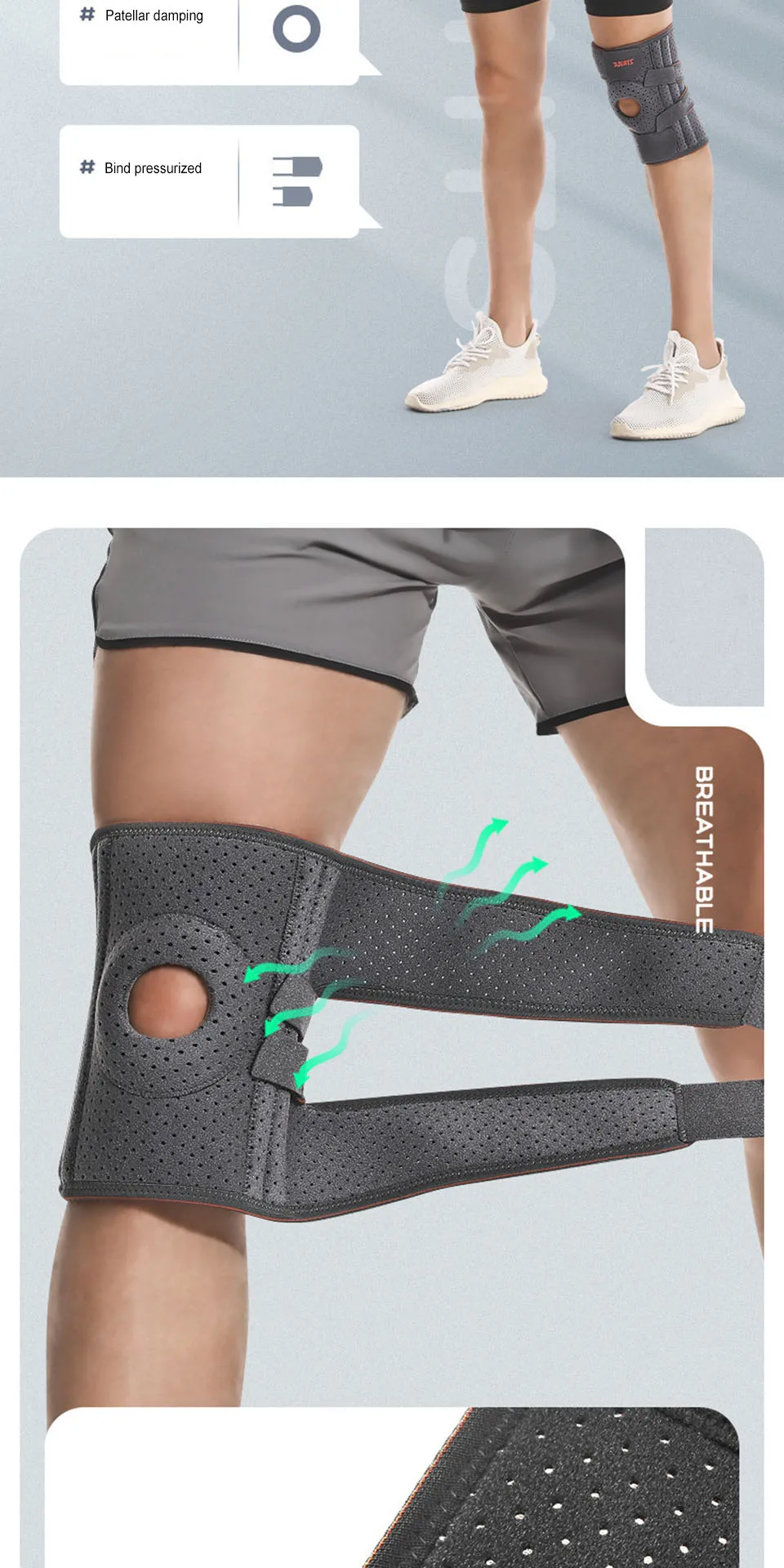 AOLIKES 1PCS NEW Knee Brace with Side Stabilizers & Patella Gel Pads,Knee Support - Image 25