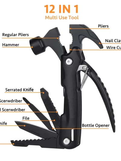 Unique 12-in-1 Multi-Functional Tool Hammer.