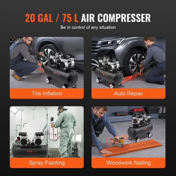 SucceBuy Air Compressor 750W/1450W/3000W Oil Free Air Compressor Quiet - Image 6