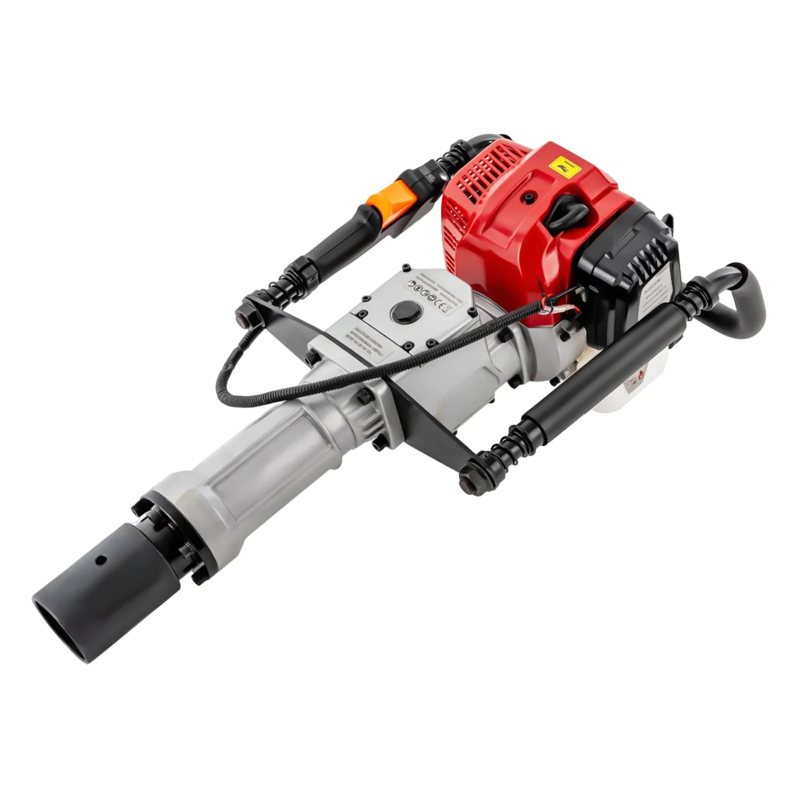 1900W 2-stroke gasoline pile driver Gardens Air Cooling 52CC, Single-cylinder 6500RPM socket ground auger 55-70mm