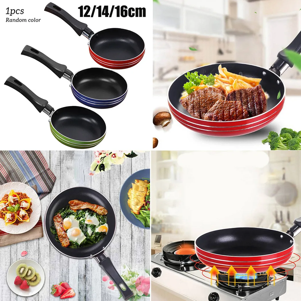 12cm/14cm/16cm Mini Frying Pan Non-Stick Steel Frypan Pot Saucepan - Image 3