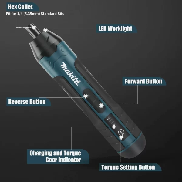 Makita Cordless Electric Screwdriver 1300mah Rechargeable Adjustment Power Drill Multi-function Disassembly Torque Repair Tools - Image 5