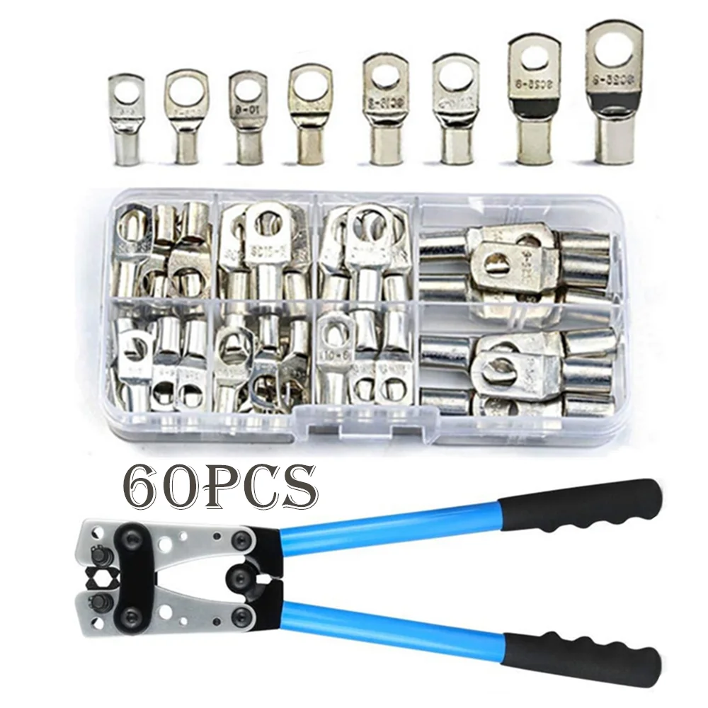 60pcs Assortment Car Auto Copper Ring Terminal Wire Crimp Connector Bare Cable Battery Terminals Soldered Connectors Kit HX-50B - Image 5