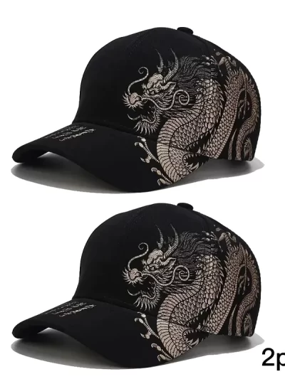 Chinese Style Dragon Pattern Baseball Hat For Men And Women