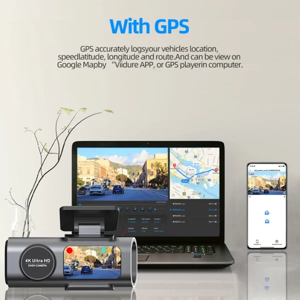 Dash Cam 4K GPS WIFI APP 24H Night Vision Mini Optional Rear Lens Dashcam Car DVR Video Recorder Camera For Car Black Box - Image 23