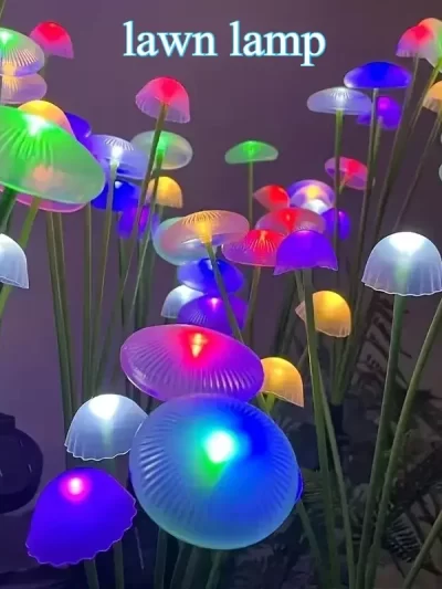 Solar 6LEDS Jellyfish Lights Mushroom Lights Solar Lights Waterproof Firefly Light