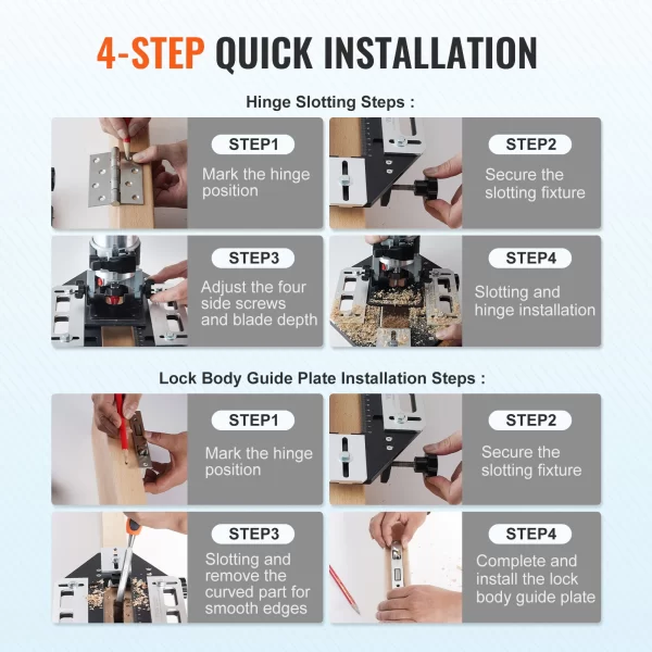 SucceBuy Door Hinge Jig Aluminum Alloy Woodworking Hole Opener Slotting Locator Hinge Template Jig - Image 4