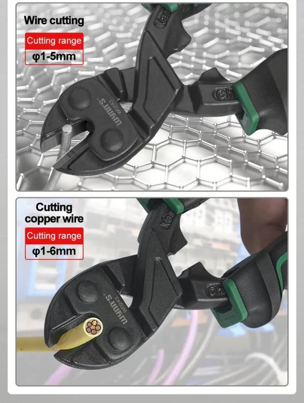 WYNN'S 8" Mini Bolt Cutter Spring Loaded Small Heavy Duty Wire Cable Cutter - Image 19