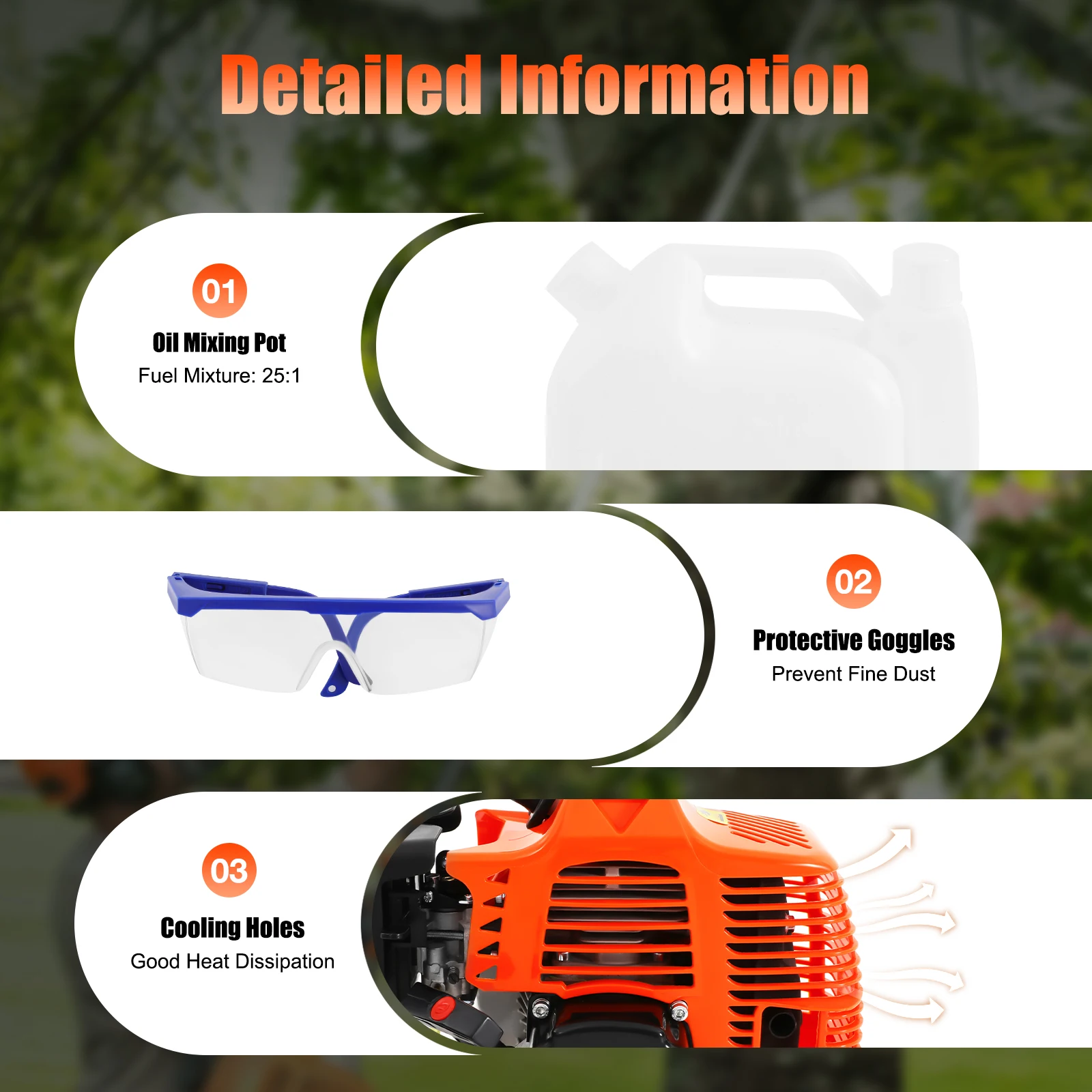 2 Stroke 52cc High Reach Pole Saw Pole Chainsaw Air-cooled High Branch Height Cordless Garden Tree Pruning Tool - Image 5