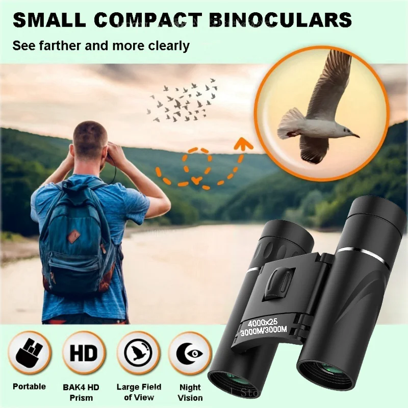 4000X25 HD Portable Powerful Binoculars Monocular Long Range BAK4 Telescope Folding Optics - Image 10