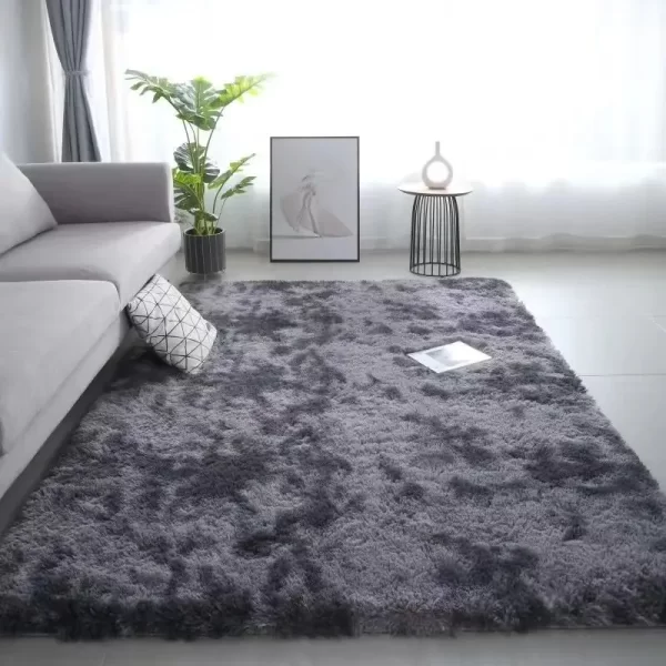 VIKAMA Silk Wool Rugs Children's Room Living Room Bedroom Tie-Dye Non-Slip Washable Machine Washable Carpet Mats - Image 11