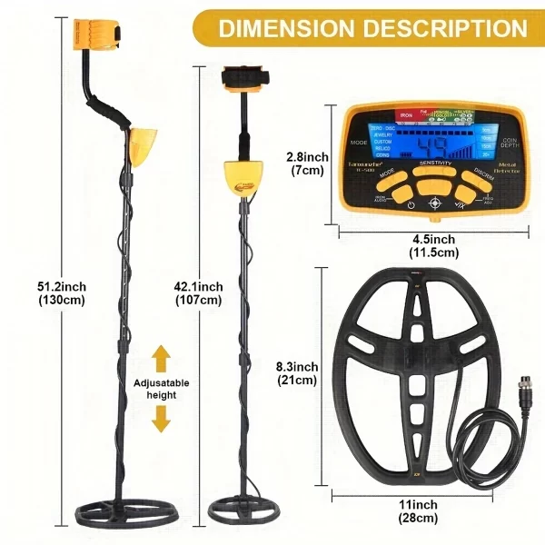 TC-500 Metal Detector 100CM (battery not included) Underground professional gold detector - Image 10