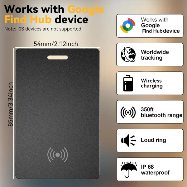 Wallet Tracker Card Wireless Charging Tracking Location Gps Locator Smart Tag For Android