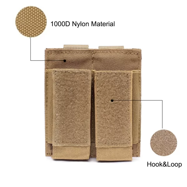 9mm Magazine Pouch Pistol Magazine Bag Tactical Fast Draw Pistol MOLLE Double Mag Pouch EDC Tool Kit Hunting Accessory - Image 11